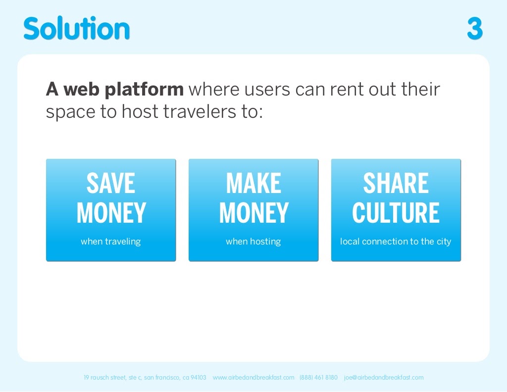 Original Airbnb pitch deck solution slide