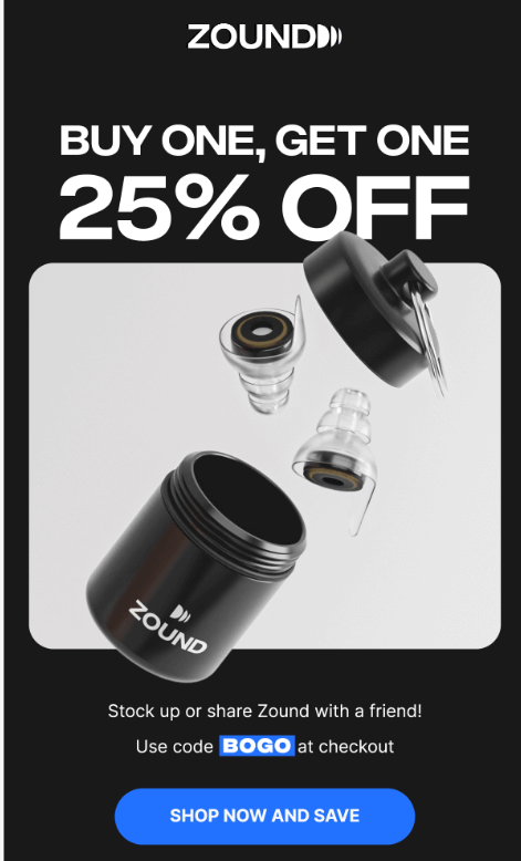 Promotional email - Zound