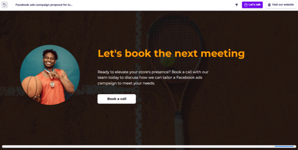 Facebook ad proposal contact slide example