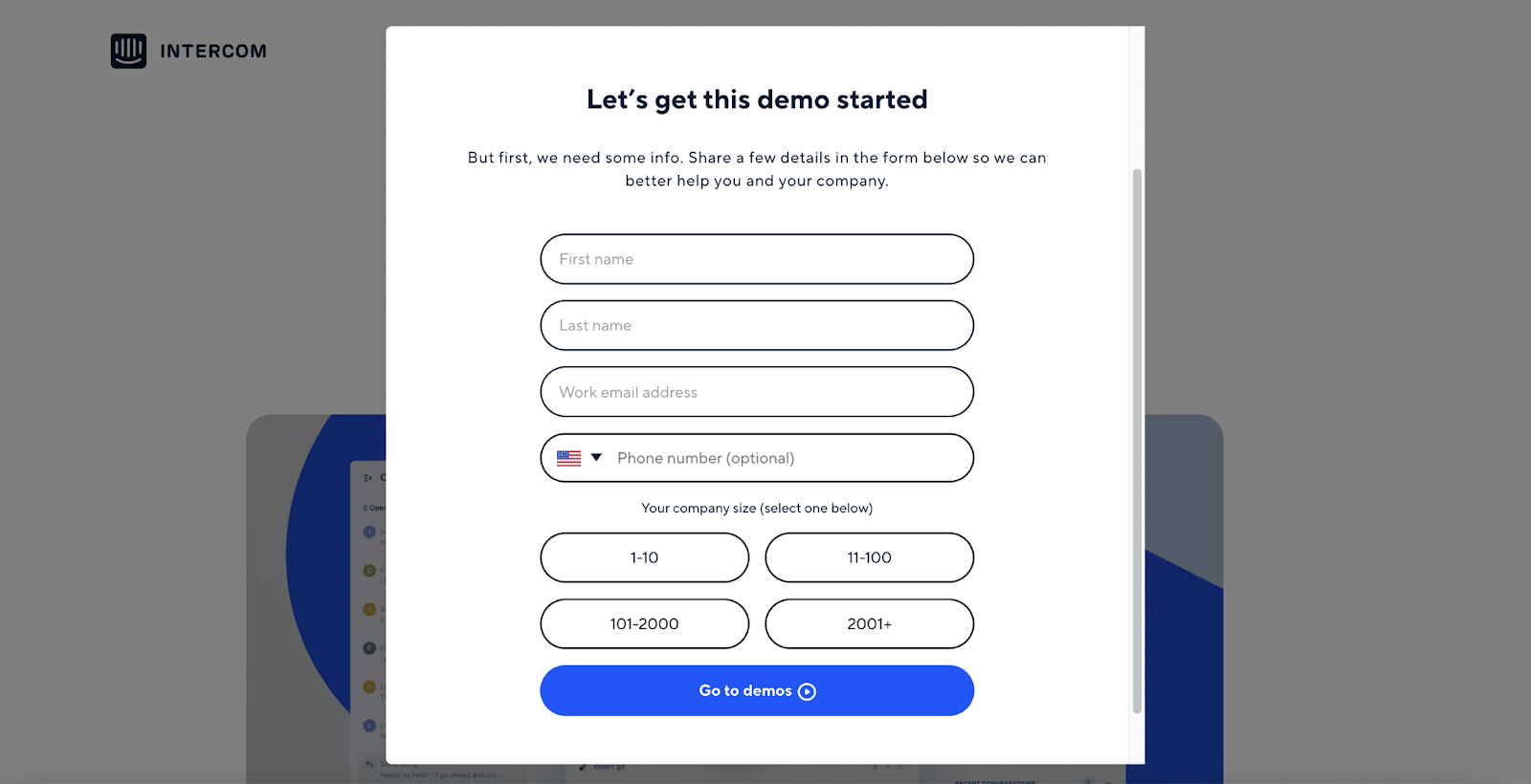 Intercom lead capture