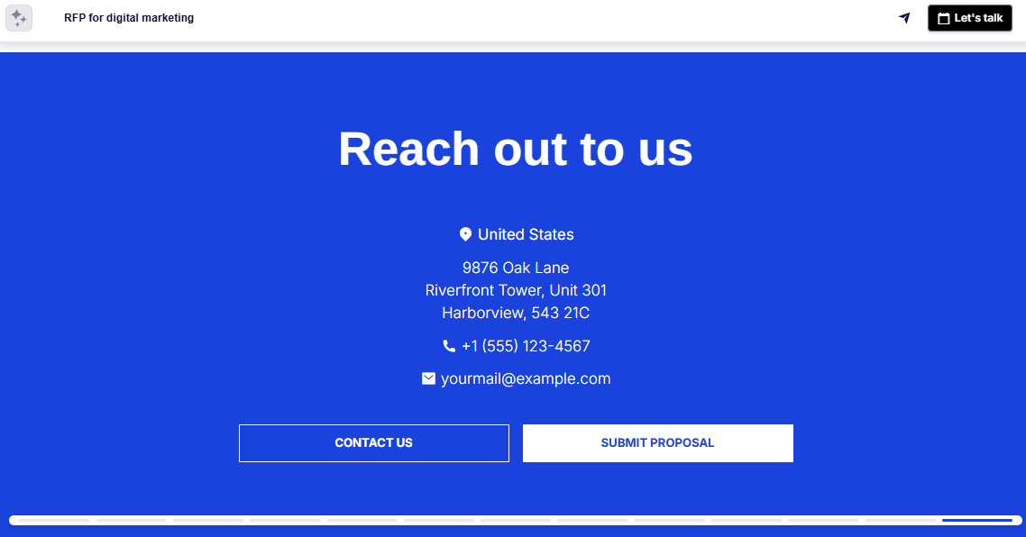 RFP contact details example