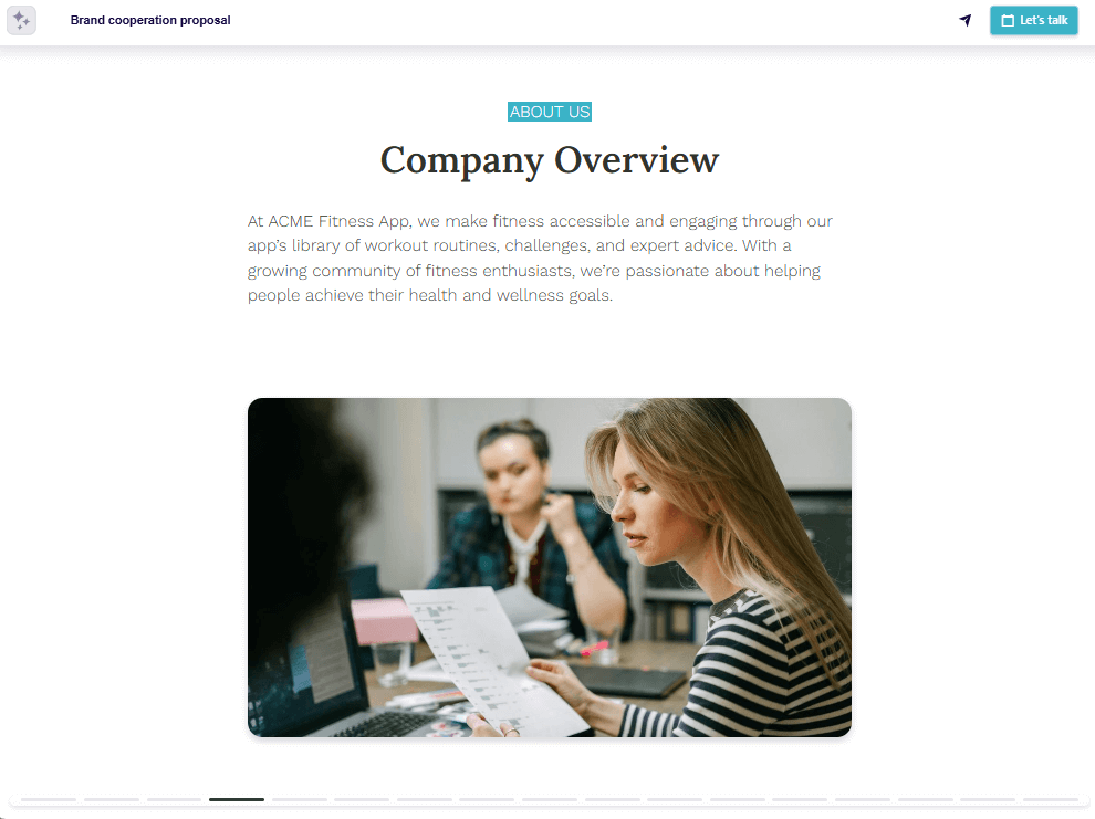 Brand collaboration proposal company overview slide example