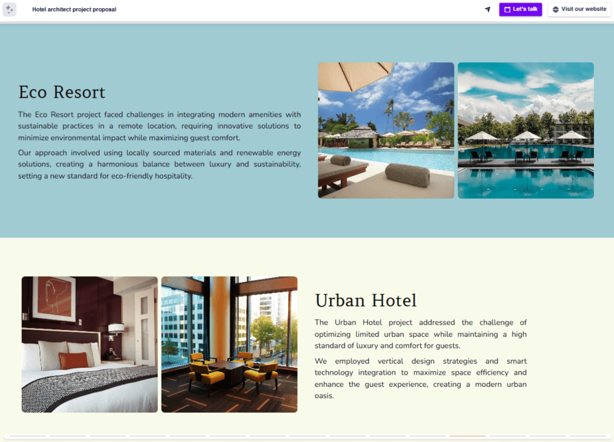 Architecture proposal past projects slide example