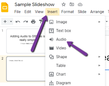 Add audio to Google Slides