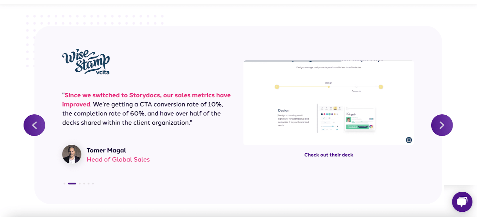 Storydoc landing page