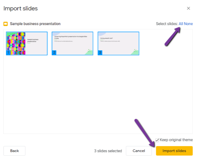 Convert PowerPoint into Google Slides