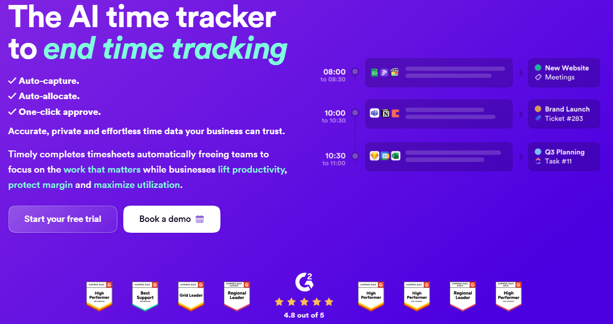 Best productivity tools - Timely