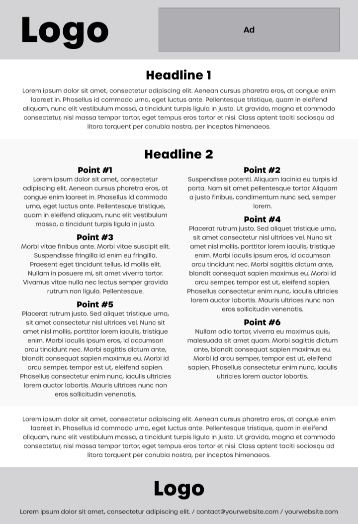 Bad sales one-pager example