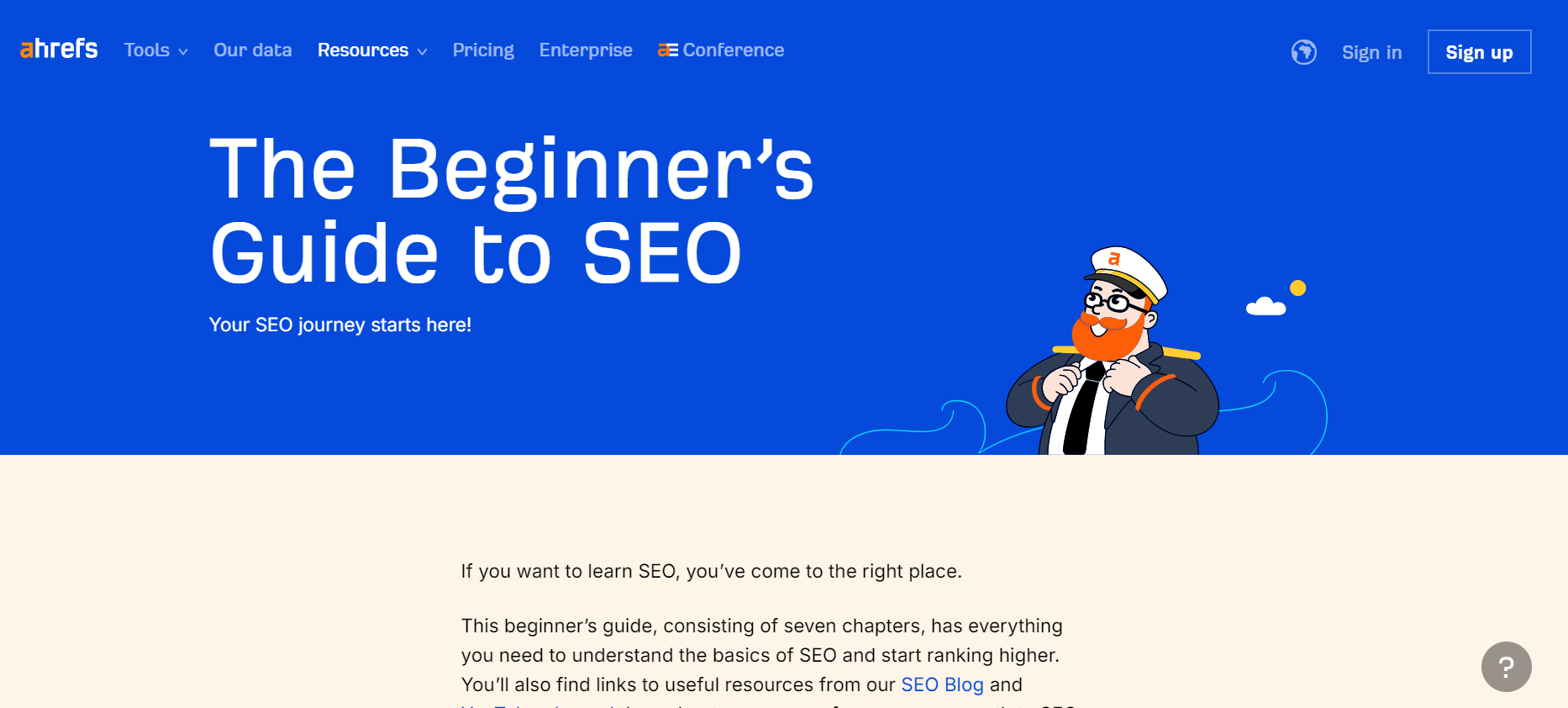 Ahrefs pillar page example