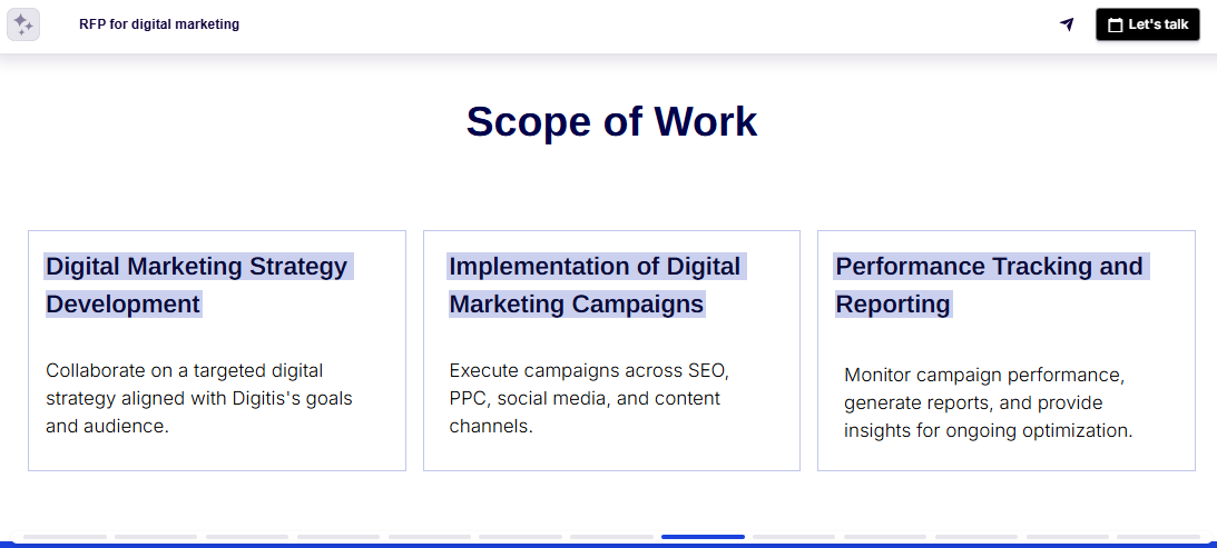 RFP scope of work example