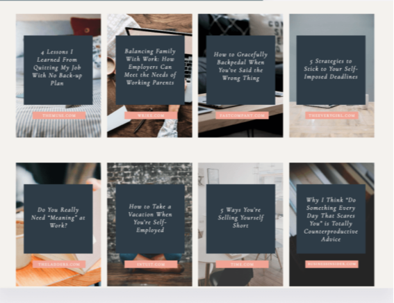 Online portfolio example