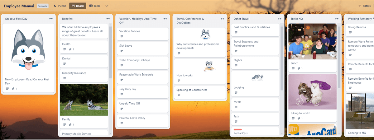 Trello employee manual