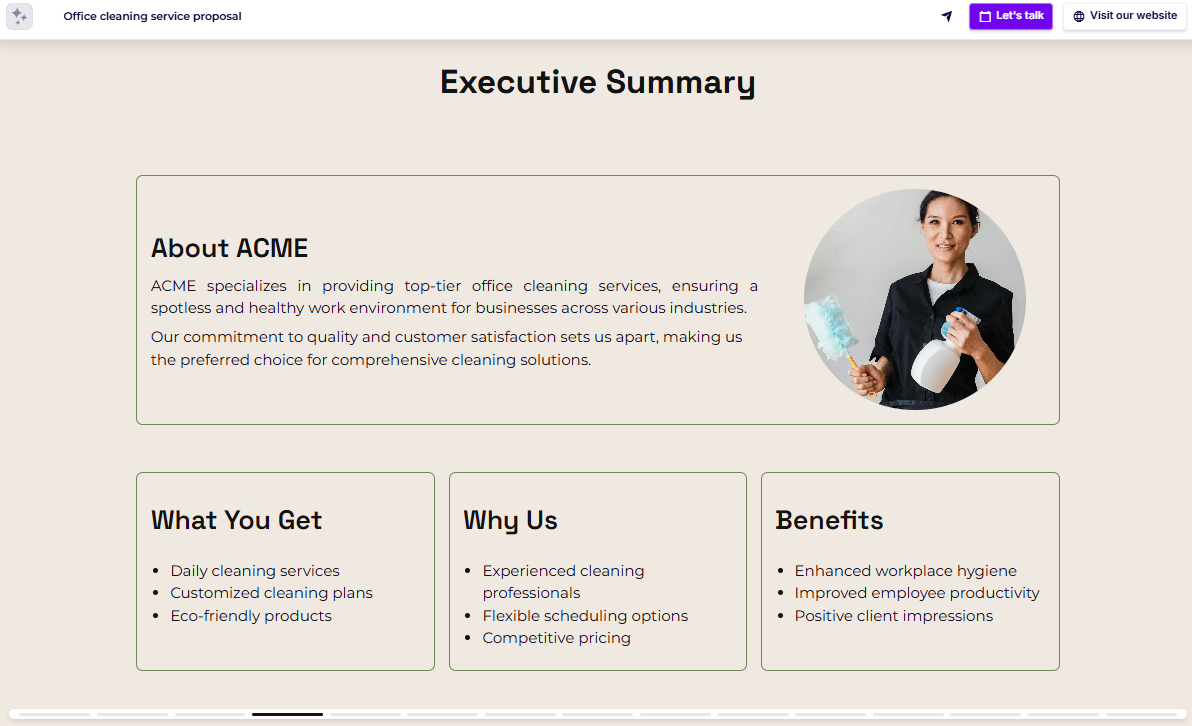 Sales proposal introduction slide example