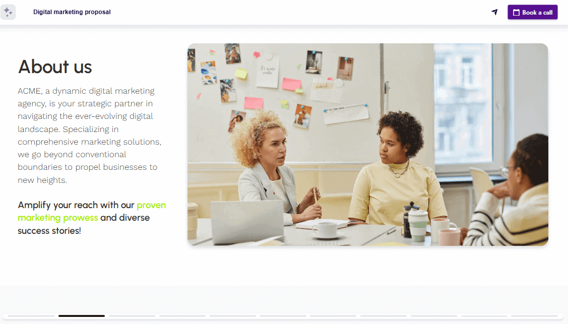 Marketing deck introduction example