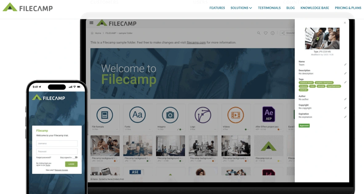 Best productivity tools - Filecamp