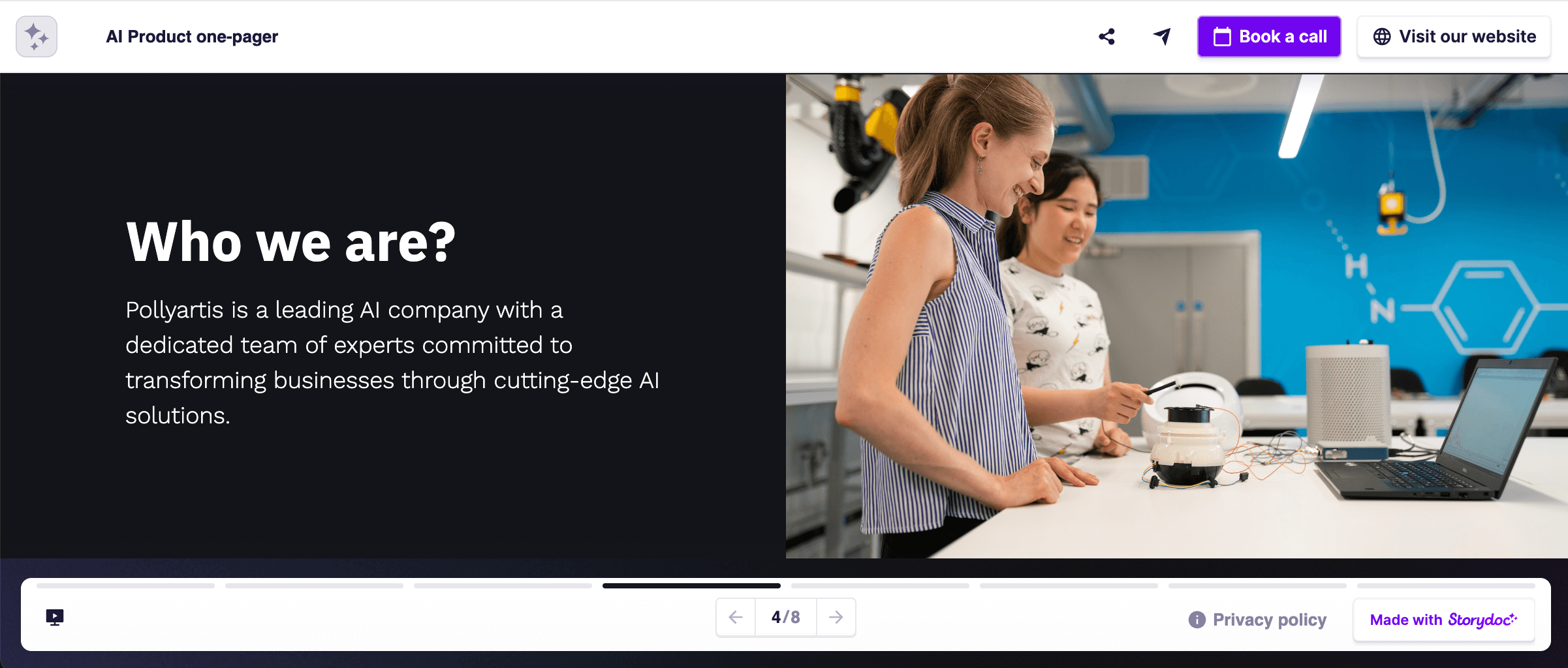 one pager who we are slide