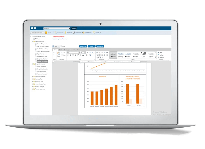 Maus Master Plan Lean business plan software