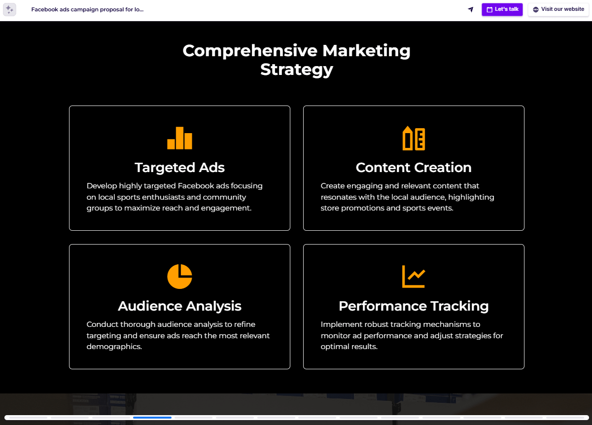 Facebook ad proposal services slide example