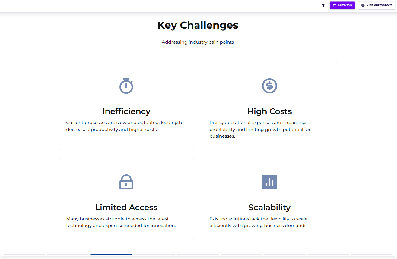 Marketing one-pager problem slide example