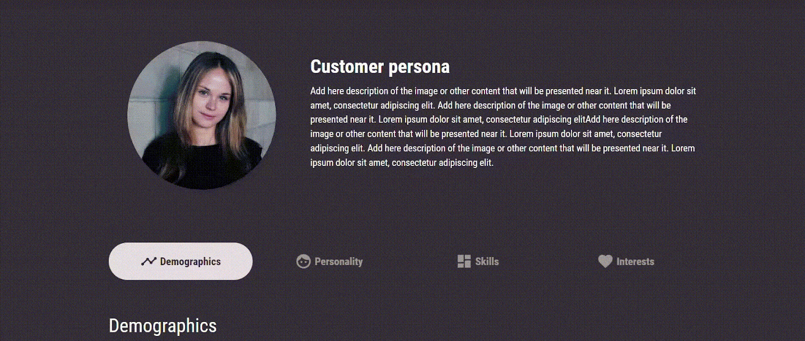 Customer persona slide example