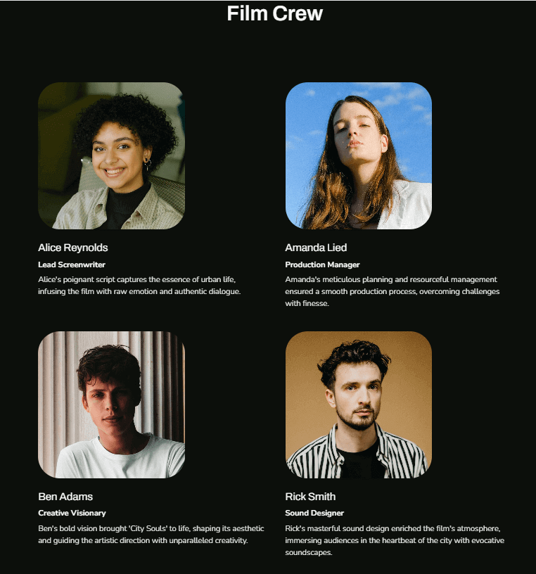 Film crew slide example