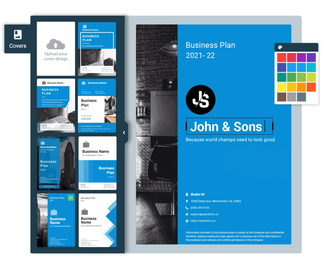 Upmetrics.co business plan software