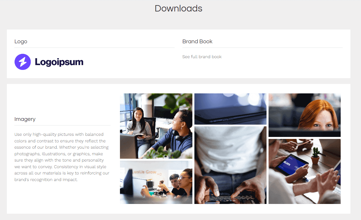 Branding guidelines slide example