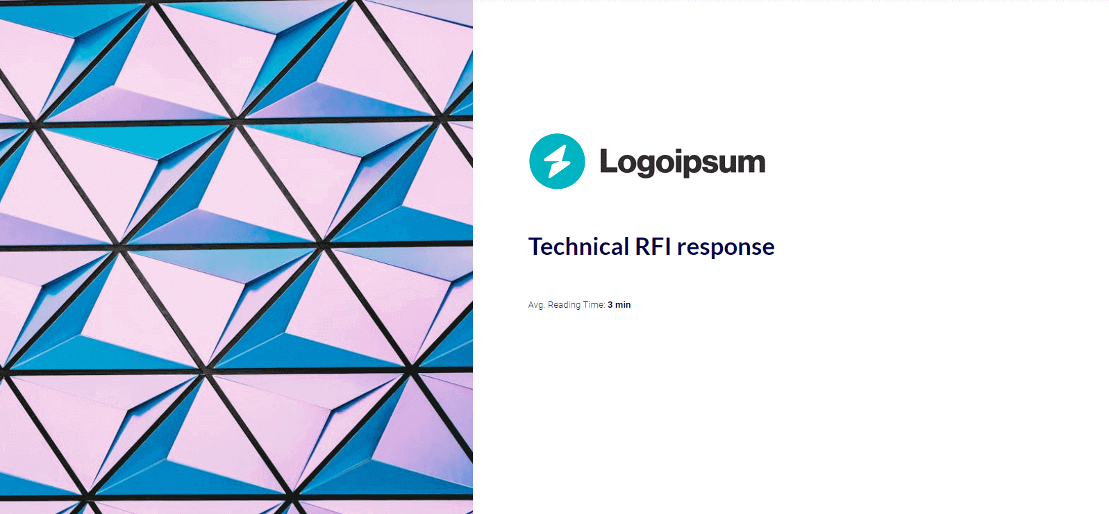 RFI response cover slide example