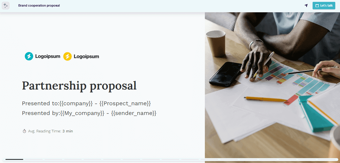 Brand collaboration proposal title slide example