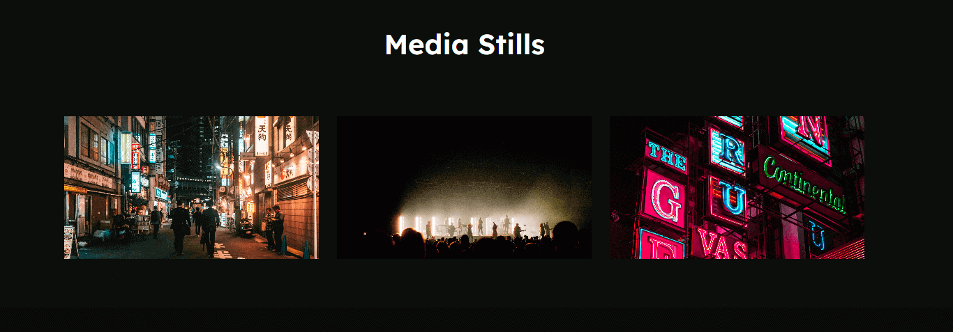 Media stills slide example