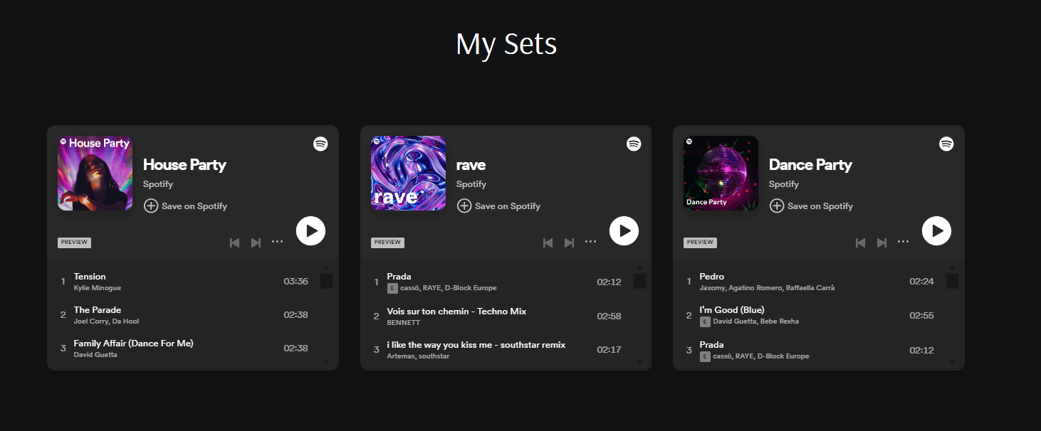 Storydoc deck with embedded sets
