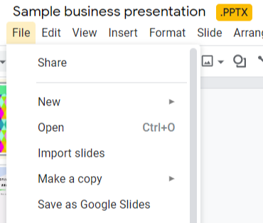 Convert PPT into Google Slides