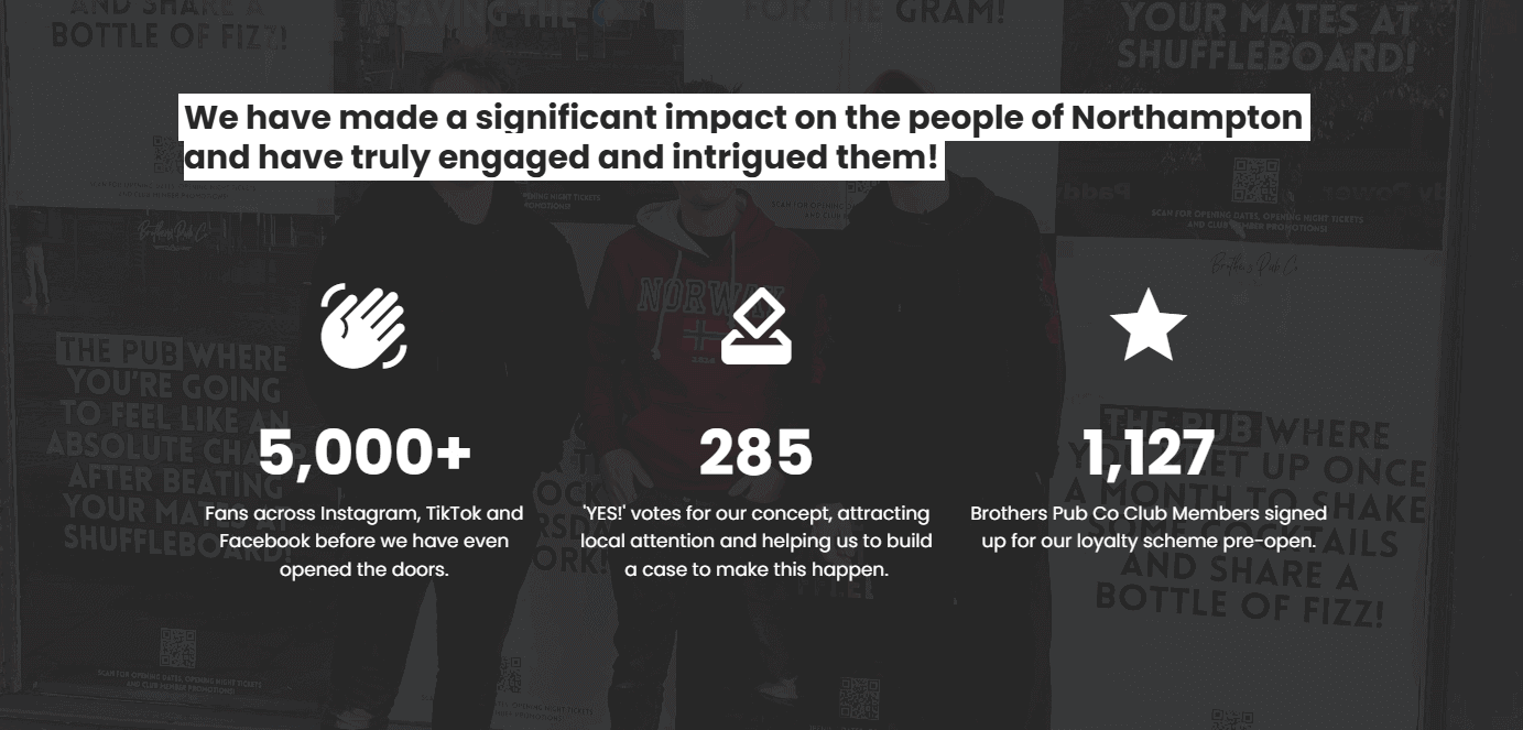 Restaurant pitch deck traction slide example