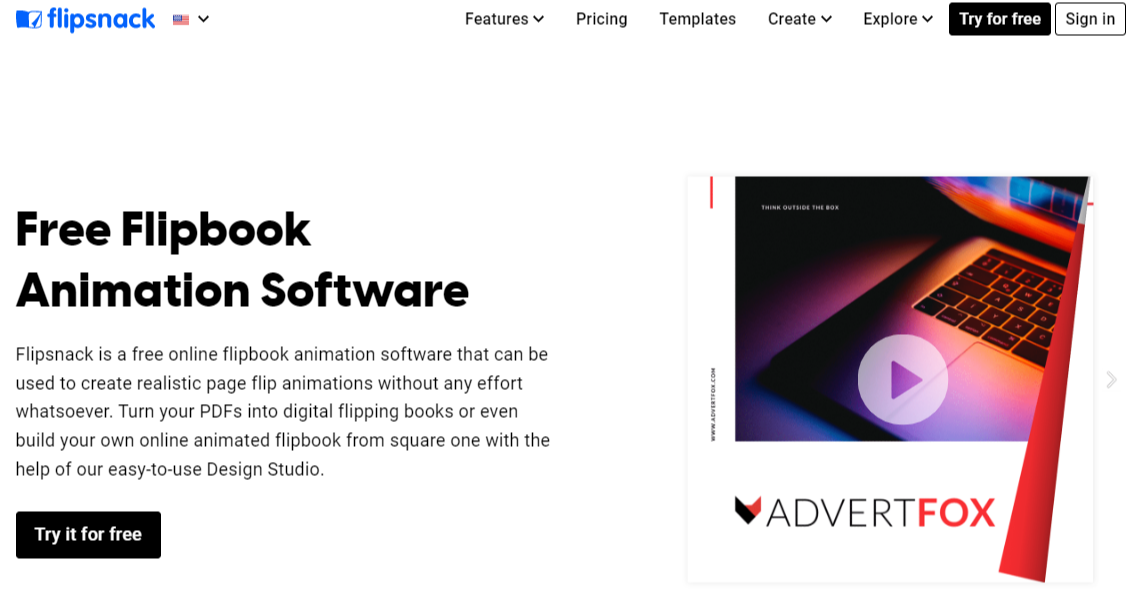 Best animation software: Flipsnac