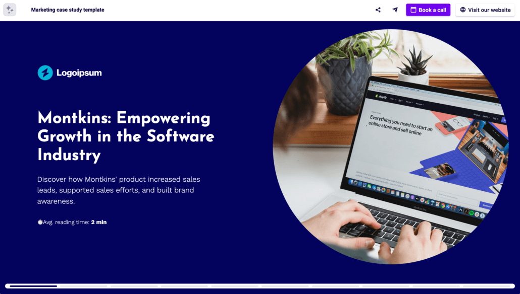 Case study title slide example