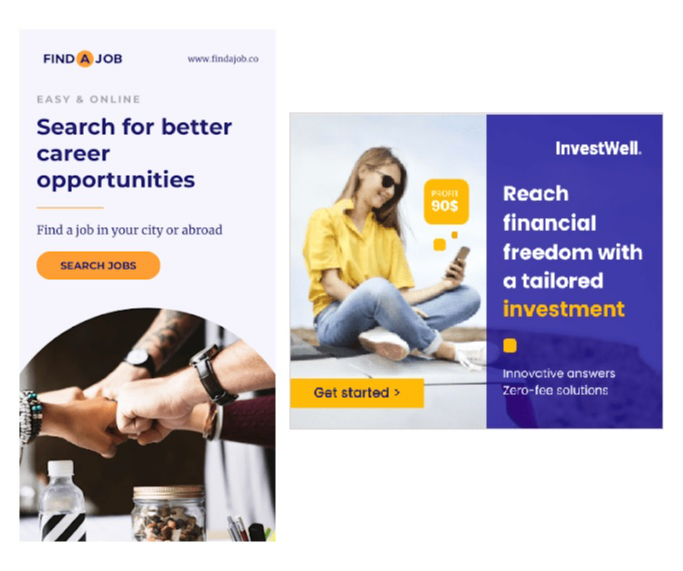 Difference between advertising and sales collateral - online banner examples