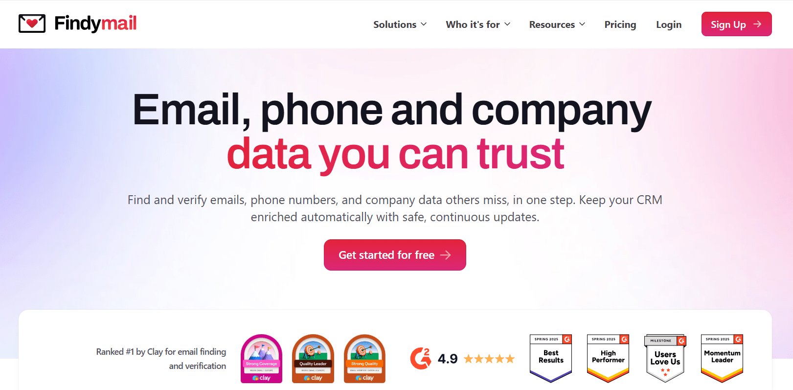 Findymail — B2B prospecting platform for sourcing, verifying, and prioritizing contacts