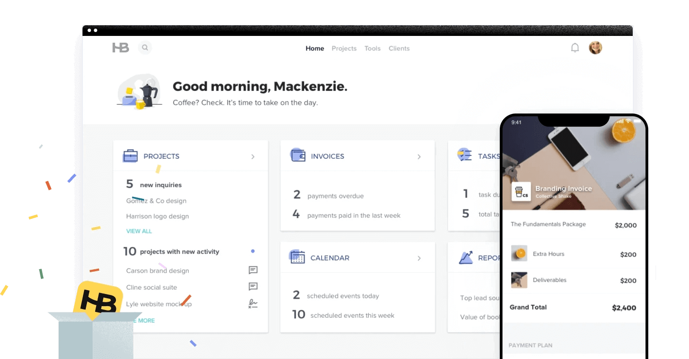 HoneyBook proposal software