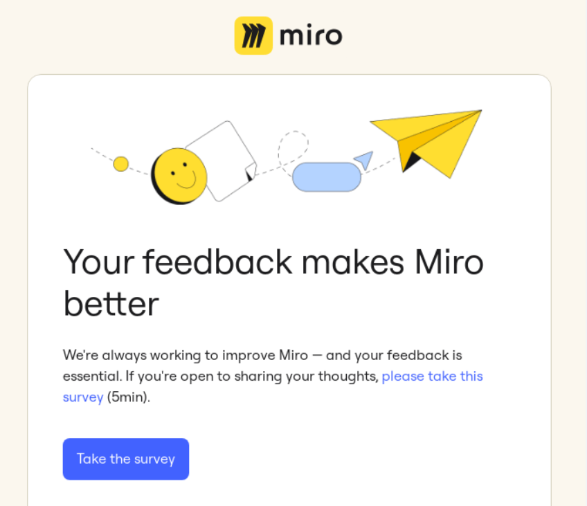 Survey email - Miro