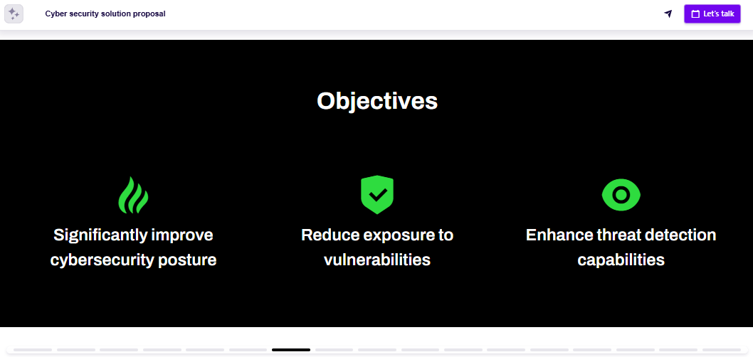 Service proposal objectives slide example