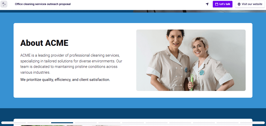 Outreach sales proposal introduction slide example