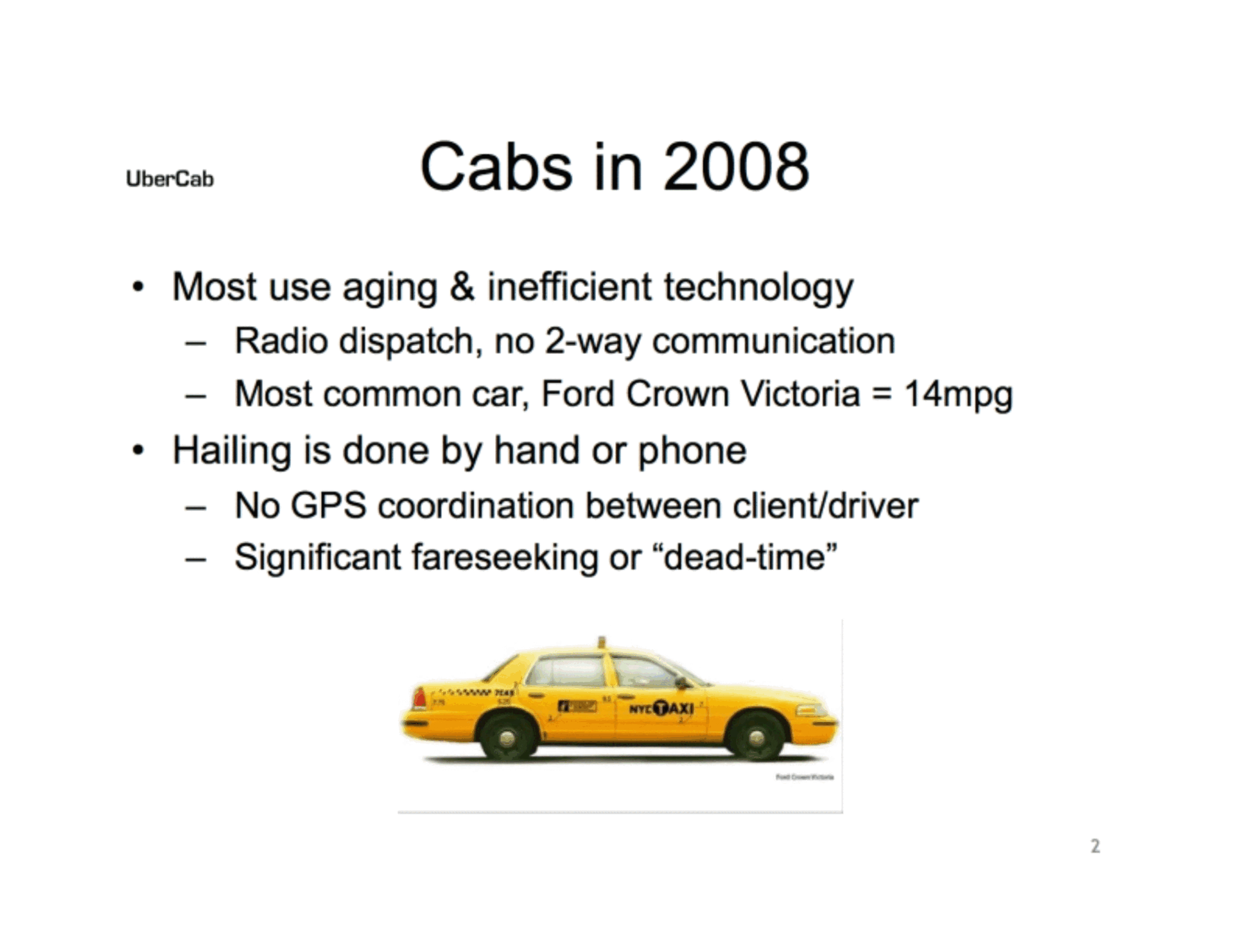 Original Uber pitch deck problem slide