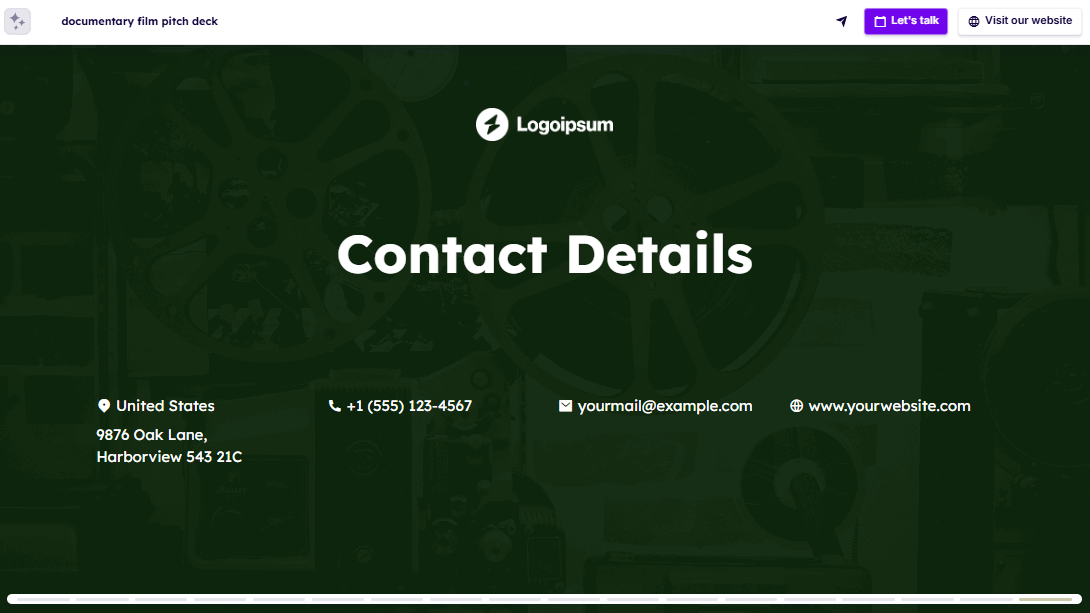 Film proposal next steps slide example