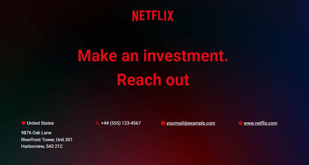 Netflix pitch deck next steps slide example