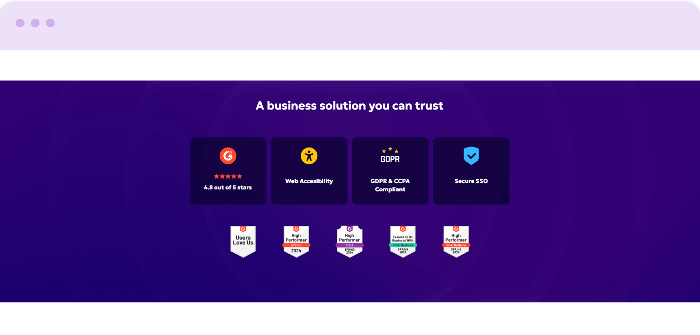 Sales presentation trust badges