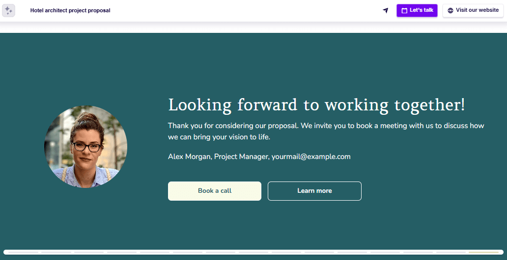 Architecture proposal contact slide example