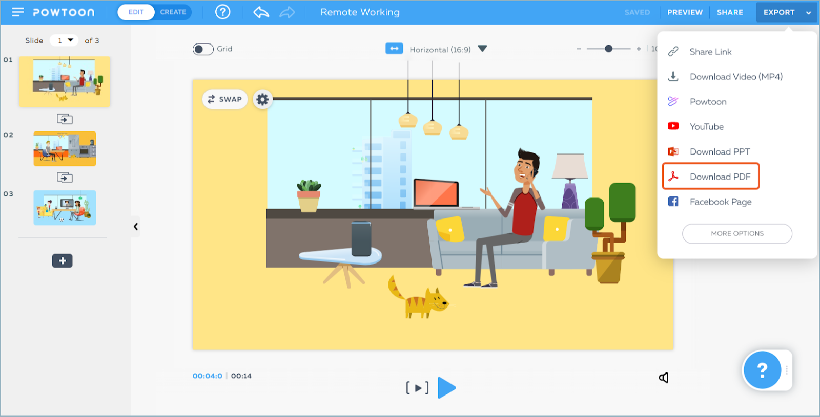 Best animation software: Powtoon