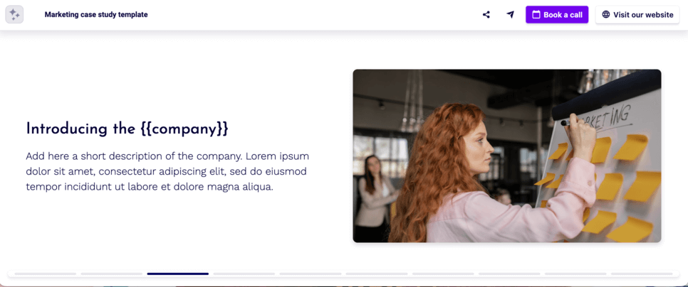 Case study company introduction slide example