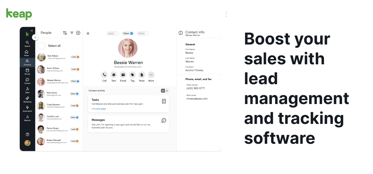 keap - lead nurturing tool for online sales