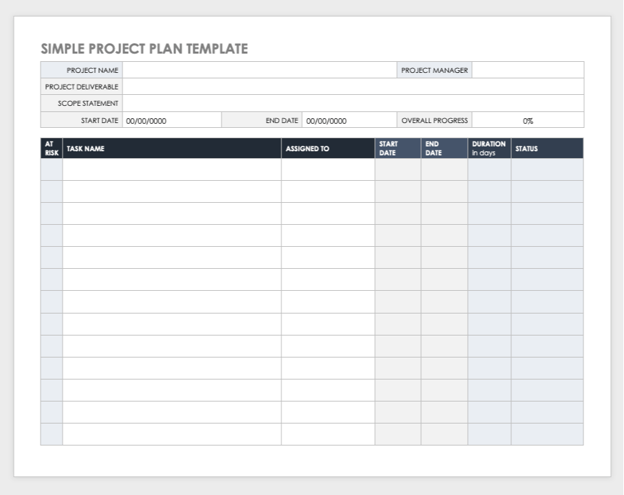 Simple project plan